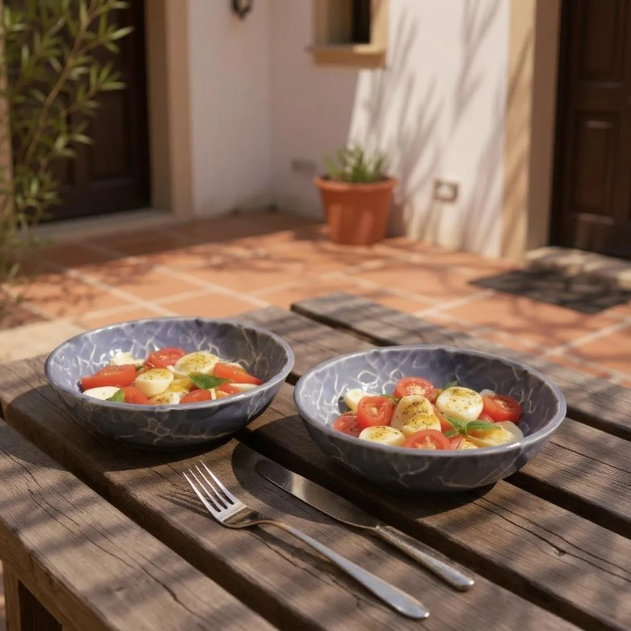 Sky Mist Monkey Dish (Set of 2)